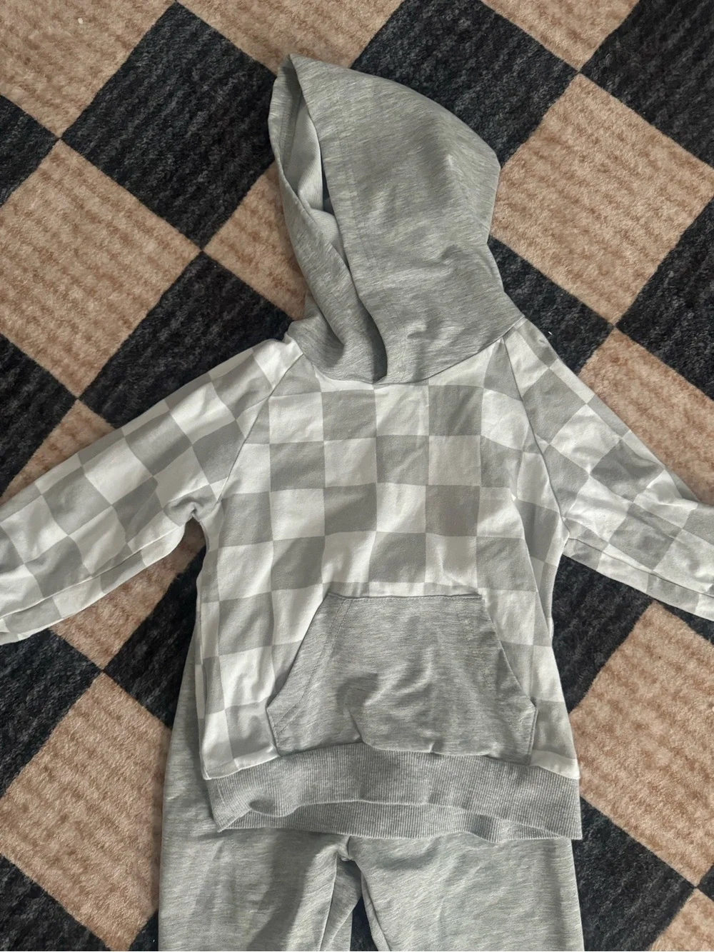 Set of 2 Checkered Toddler Sweat Sets
